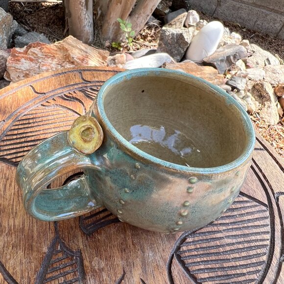 Prickly Pear Pottery Mug Handmade - Picture 1 of 3